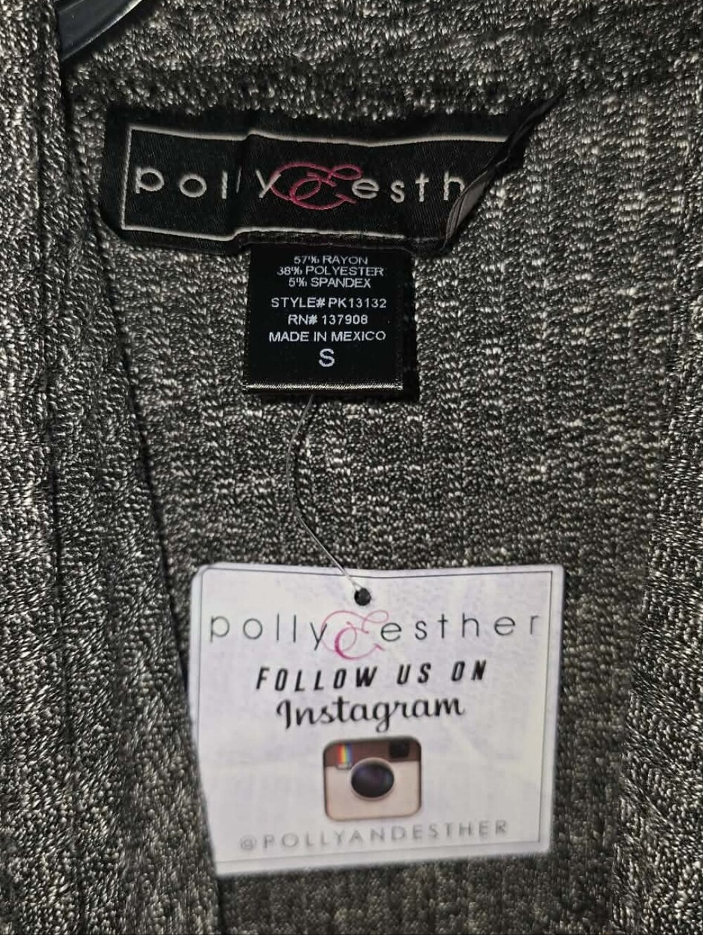Sleeveless Gray Knit Turtleneck Midi Dress By Polly & Esther - Small - Picture 8 of 8